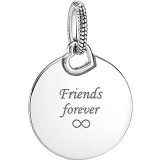 Pandora Engraving Round Pendant - Silver
