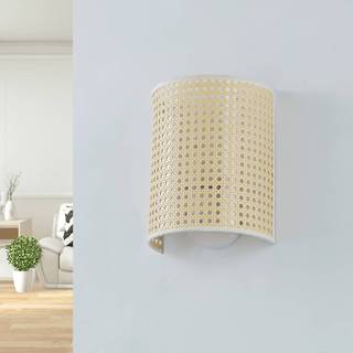 Væglampe Lautaro Lindby, dæmpbar, Lyst træ, Stue/spisestue, Bambus, Herregårds/rustik