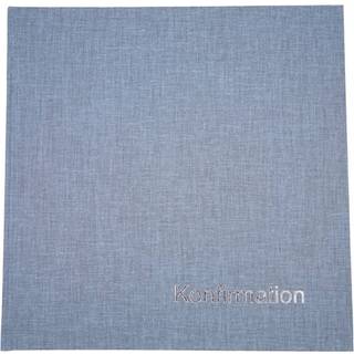 GB Grå-blå 25x25 Konfirmations album m/DK tekst