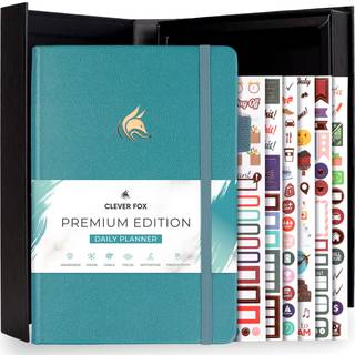 Clever Fox Planner Daily Premium - udateret daglig planl?gger med timeplan Personal Arrang?r Produktivitet Journal 6 m?neder (Mystic Blue)