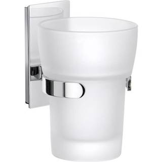 Smedbo pool holder med tandkrus i materet glas zk343