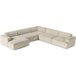 Riflet fløjl-hjørnesofa Melva