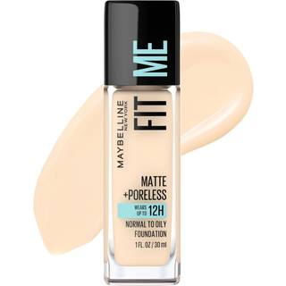 Maybelline Fit Me Matte Poreless Liquid Oil Free Foundation Makeup Porcelain 1 Count (emballage kan variere)
