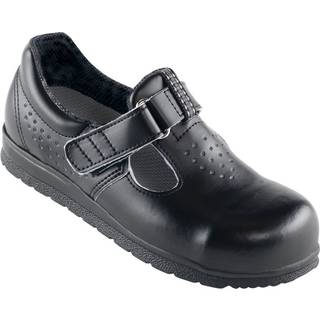 Classic sko med velcro, antistatisk, perforering og formstøbt vaskbar indlægssål, sort eller hvid Sort 35