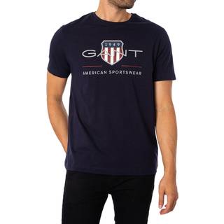Gant Reg archive shield t-shirt - Navy - Str. 4XL - Modish.dk