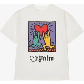 Palm Angels Kids x Keith Haring cotton jersey T-shirt - white - Y 12