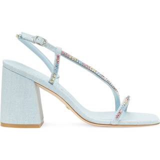 Stuart Weitzman Soiree Crystal 85 Block Sandal - Woman Sandals Light 38