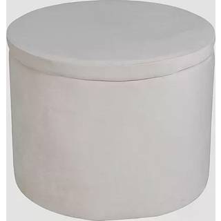Dunken puf, fodskammel med opbevaring Ø51cm velour beige.
