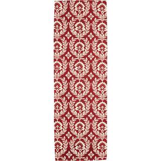 La DoubleJ Table Linens - 'Garland Bordeaux' runner in bordeaux 100% LINEN