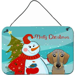 """" Caroline's Treasures Snowman med Wirehaired Dachshund Wall eller Door Hanging Prints BB1853DS812 8HX12W multicolor """"