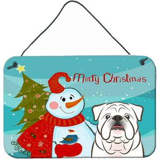 """" Caroline's Treasures Snowman med White English Bulldog Wall eller Door Hanging Prints BB1840DS812 8HX12W """"