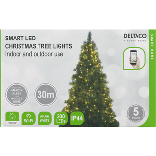 Deltaco smart indendørs julelyskæde 2 meter 270 LED - varm hvid (På lager i varehus)