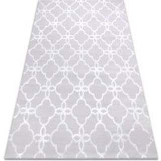 Tæppe MEFE moderne 8504 Kløver, blomster - Strukturelle, to niveauer af fleece grå / hvid 80x150 cm