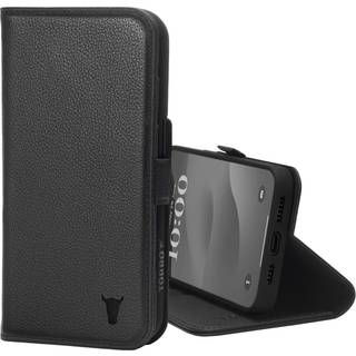 iPhone 15 Plus Leather Wallet Case (with Stand Function) - Black