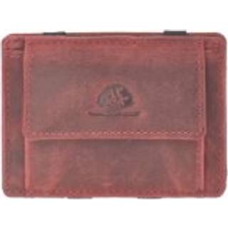 Magic Wallet Portemonnaie Leder 10x7cm mit Münzfach "Vintage" rot 1608A-26 | Greenburry.de