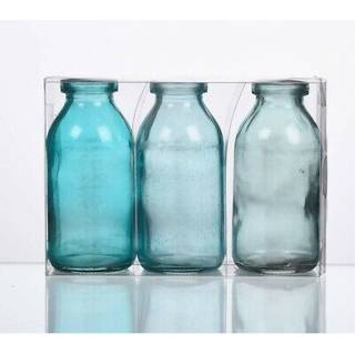 Blå glasflasker, 10,5 cm