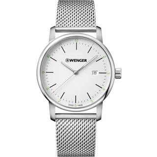 Wenger Urban Classic Quartz White Dial Stainless Steel Bracelet Men's Watch 01.1741.113