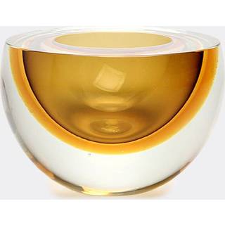 Gardeco Vases - 'Bowl drop', flat, fumé and amber in BROWN Glass