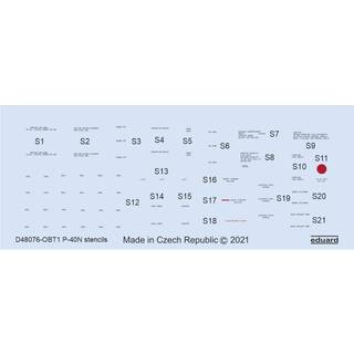 P-40N stencils 1/48 for HASEGAWA