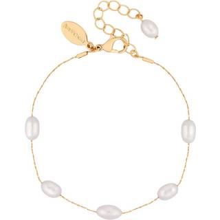 Jon Richard Jon Richard Gold Tone Fine Chain And Freshwater Pearl Bracelet