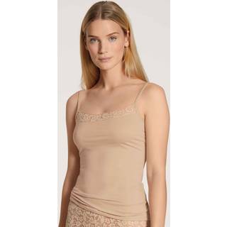 Calida Natural Comfort Lace Spaghetti Top - Beige - Small