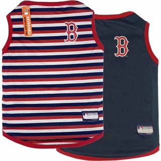 Pets First MLB Boston RED SOX Vendbar T-shirt, lille til hunde og katte. En kledyrsskjorte med teamlogoet, der kommer med 2 designs; Stripe Tee