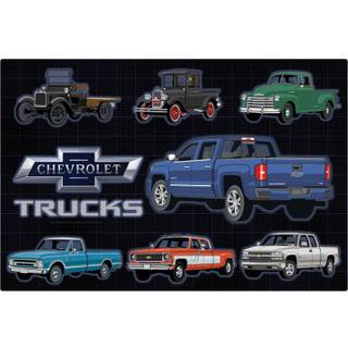 Chevrolet Trucks Collage Mest Metal Sign - Vintage Chevrolet Wall Art for Man Cave eller Garage