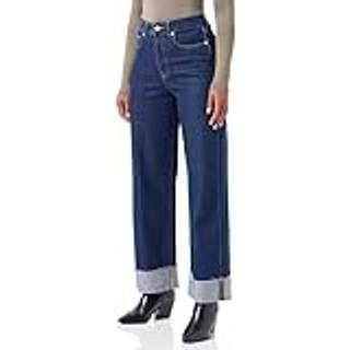 Tokyo Wide Fold Jeans, Dark Blue Denim, W32/L30