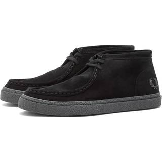 Fred Perry Herren Schürschuhe schwarz Velours