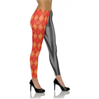Harlekin Kostüm Leggings rot-schwarz S/M