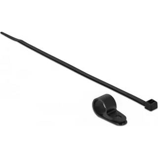 Delock - Kabelbinder med klemme - 350 x 4.8 mm - Sort - 10 stk