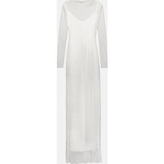 Max Mara Caracas embellished mesh maxi dress - white - XS