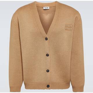 Miu Miu Logo wool-blend cardigan - beige - EU 44