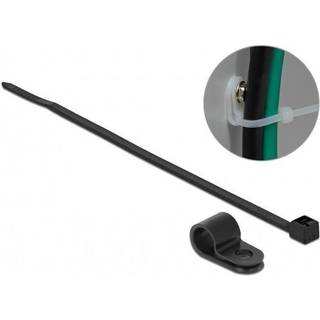 Delock - Kabelbinder med klemme - 200 x 4.8 mm - Sort - 10 stk