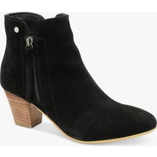 Ravel Ravel Black Suede Leather Block Heel Ankle Boots