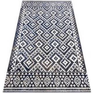 Moderne tæppe MUNDO E0561 diamanter, zigzag 3D udendørs blå / beige 180x270 cm