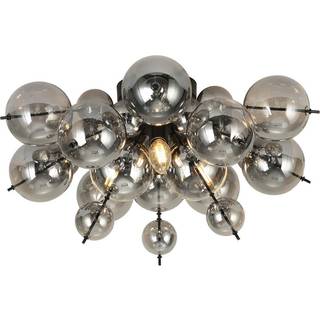 Udo loftslampe, røggrå, Ø 55 cm, glas