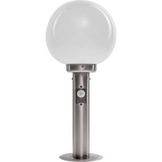 Lindby sokkellampe Vedran, 45 cm, rustfrit stål, glas, sensor