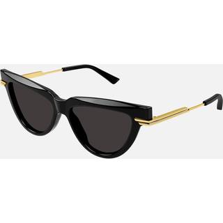 Bottega Veneta Kvinde BV1265S 001 Solbriller Acetat Sort Grå Cat Eye Normal