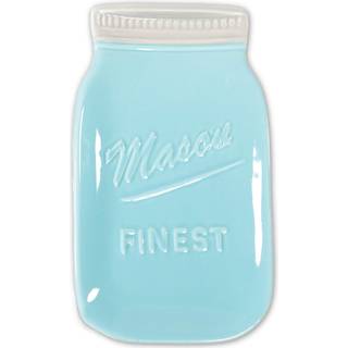 Blue Mason Jar Spoon Rest - Kitchen Spoon Holder til komfur Top - Keramisk ?tleholder til madlavningsredskaber i rustikt antik bondeg?rdsdesign