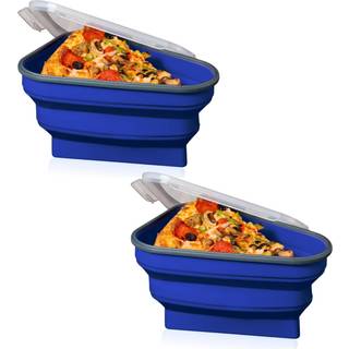 Pizza Pak den perfekte genanvendelige pizzaopbevaringscontainer med 5 mikrob?lgelige serveringsbakker - BPA -fri justerbar pizza skive container