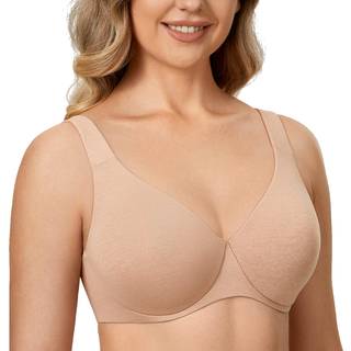 Delimira Dames Plusstørrelse Minimizer-BH - med bøjle, fuld dækning, uforet, sømløs skål, Havre meleret, 38F