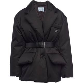 Prada Re-Nylon belted padded jacket - black - S