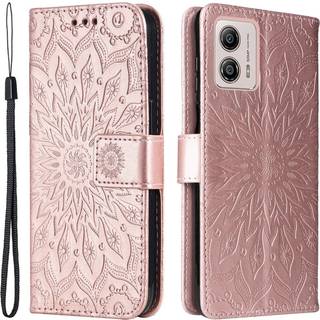 SKALO Motorola Moto G23 4G Mandala Flip Cover - Rosa guld