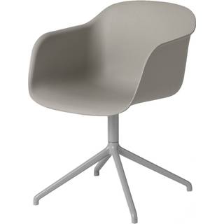 Muuto Fiber armchair drejebase med retur kontorsstol grey, gråt stel