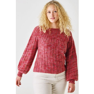 Leonora strikkeopskrift 890403 Bluse i rib med Angel Print