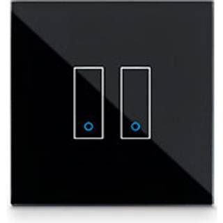 Iotty Smart Switch double button faceplate - Design your own smart switch Colour: Black