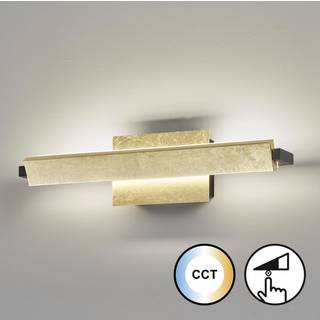 LED-væglampe Pare, guldfarvet, bredde 40 cm, metal, CCT