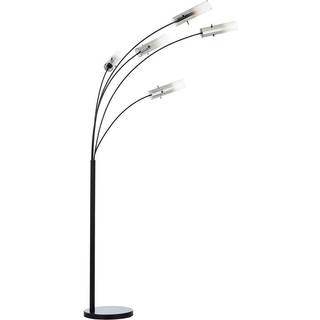 Glasini gulvlampe, højde 200 cm, røggrå, 5-lys, glas
