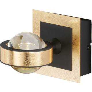 Cluedo LED-væglampe, guldfarvet, bredde 12 cm, metal, CCT